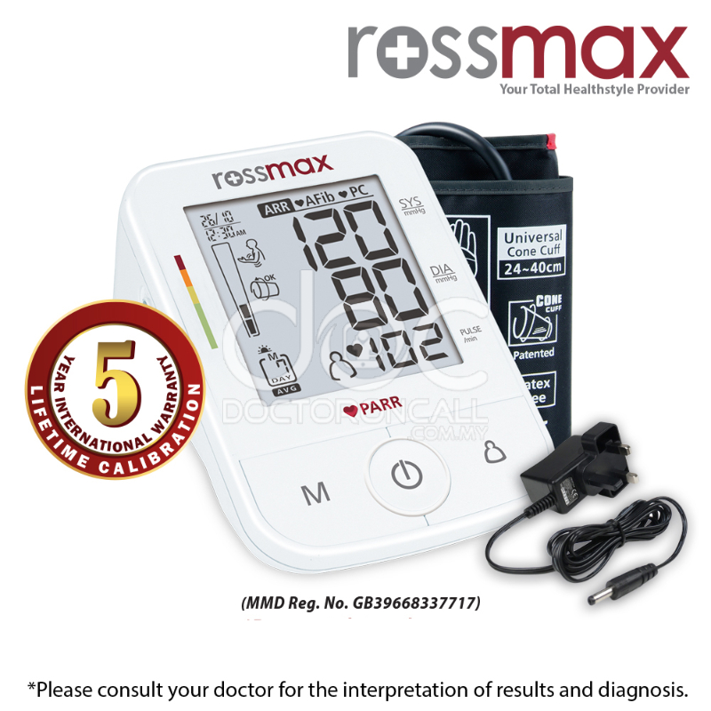Rossmax Blood Pressure Monitor (X5) (Free Adaptor) 1s - DoctorOnCall Farmasi Online