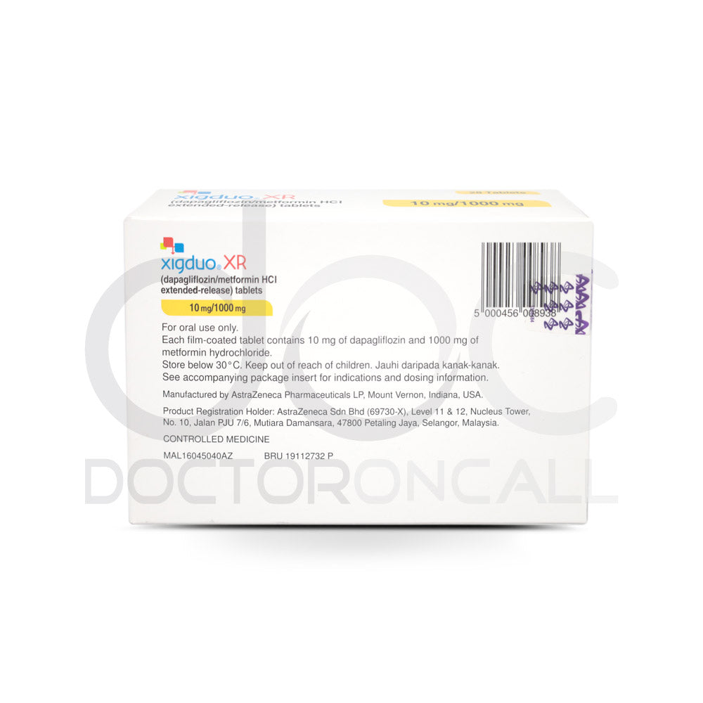 Xigduo XR 10/1000mg Tablet 28s - DoctorOnCall Online Pharmacy