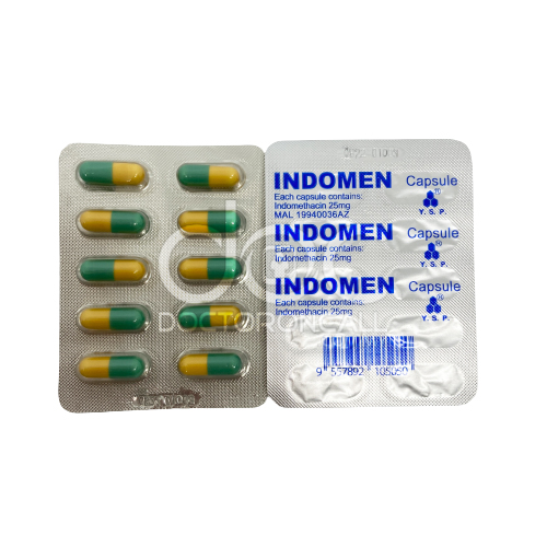YSP Indomen 25mg Capsule 10s (strip) - DoctorOnCall Farmasi Online