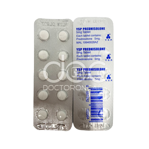 YSP Prednisolone 5mg Tablet 10s (strip) - DoctorOnCall Online Pharmacy