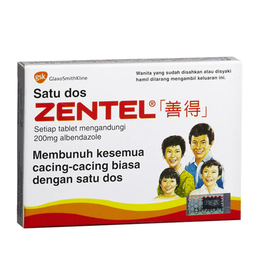 Zentel Tablet - 2s x2 - DoctorOnCall Farmasi Online