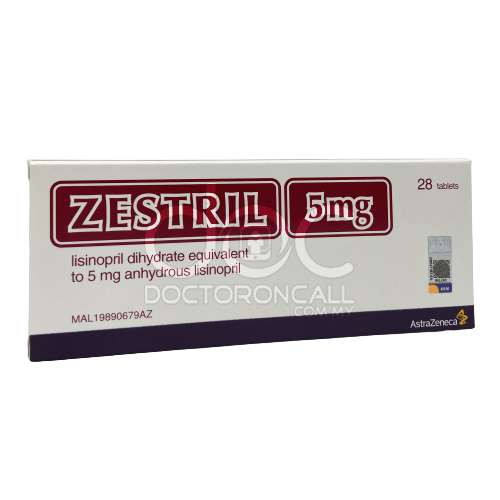 Zestril 5mg Tablet 28s - DoctorOnCall Online Pharmacy