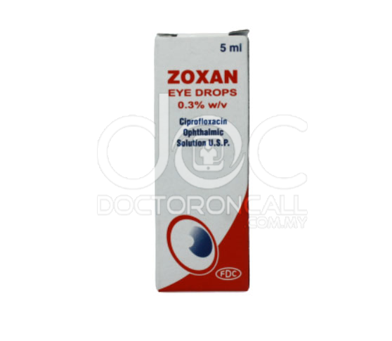 Zoxan 0.3% Eye Drop 5ml - DoctorOnCall Farmasi Online