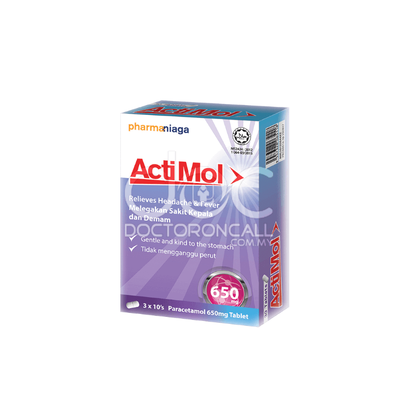 Actimol 650mg Tablet 10s (strip) - DoctorOnCall Online Pharmacy