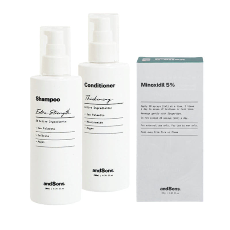 AndSons Anti Hair Loss Non-Prescription Kit (Shampoo + Conditioner + Minoxidil 5%) 1set - DoctorOnCall Online Pharmacy