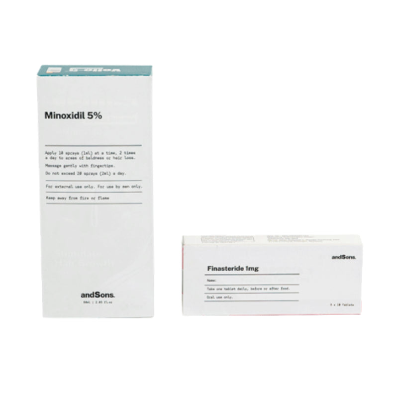 AndSons Anti Hair Loss Prescription Kit (Finasteride + Minoxidil 5%) - 1 set - DoctorOnCall Farmasi Online