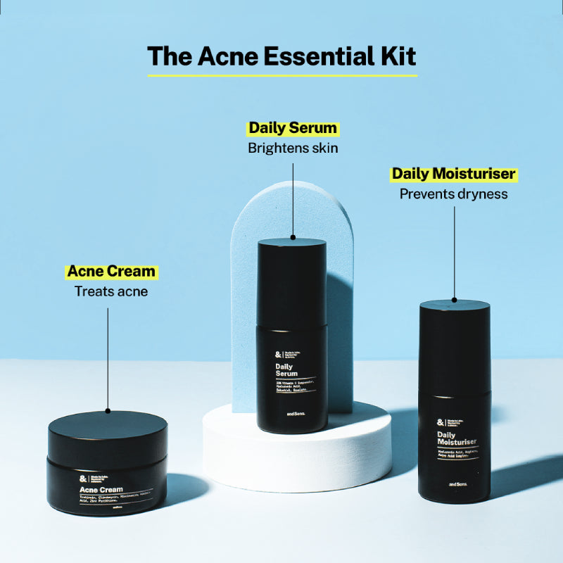 AndSons Acne Essential Kit (Tretinoin 0.0125% Acne Cream + Moisturiser + Serum) 1 set - DoctorOnCall Farmasi Online