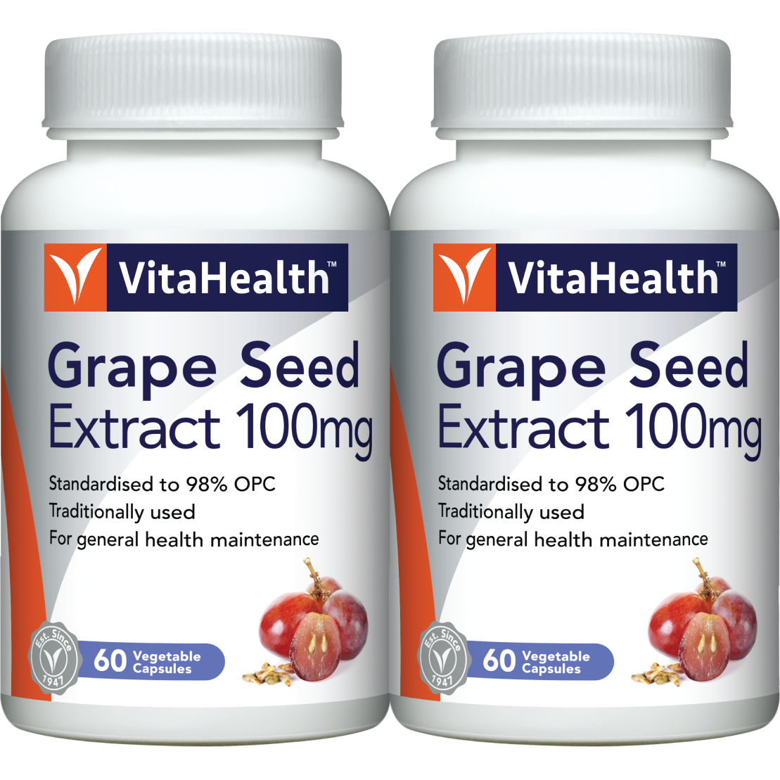 VitaHealth Grape Seed Extract 100mg Softgel 90s x2 - DoctorOnCall Farmasi Online