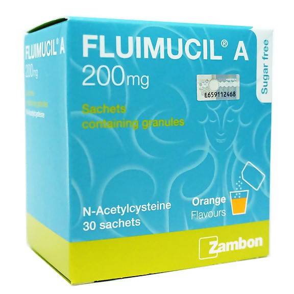 Fluimucil A 200mg For Oral Solution 30 Sachets (Box) - DoctorOnCall Online Pharmacy