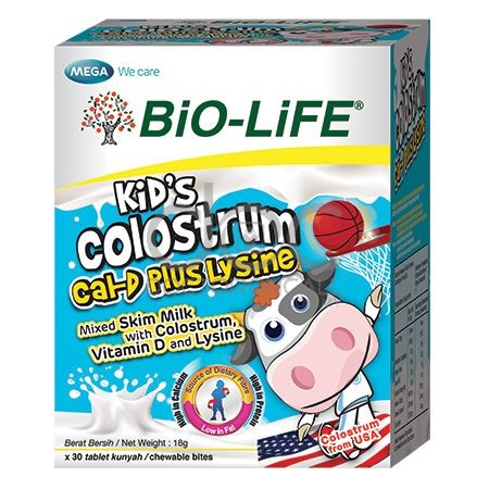 Bio-Life Kid's Colostrum Calcium D Plus Lysine 600mg Chewable Tablet 30s - DoctorOnCall Online Pharmacy