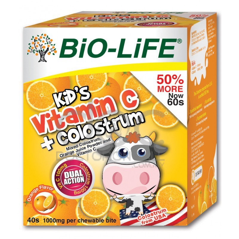 Bio-Life Kid's Vitamin C + Colostrum Tablet 60s - DoctorOnCall Online Pharmacy