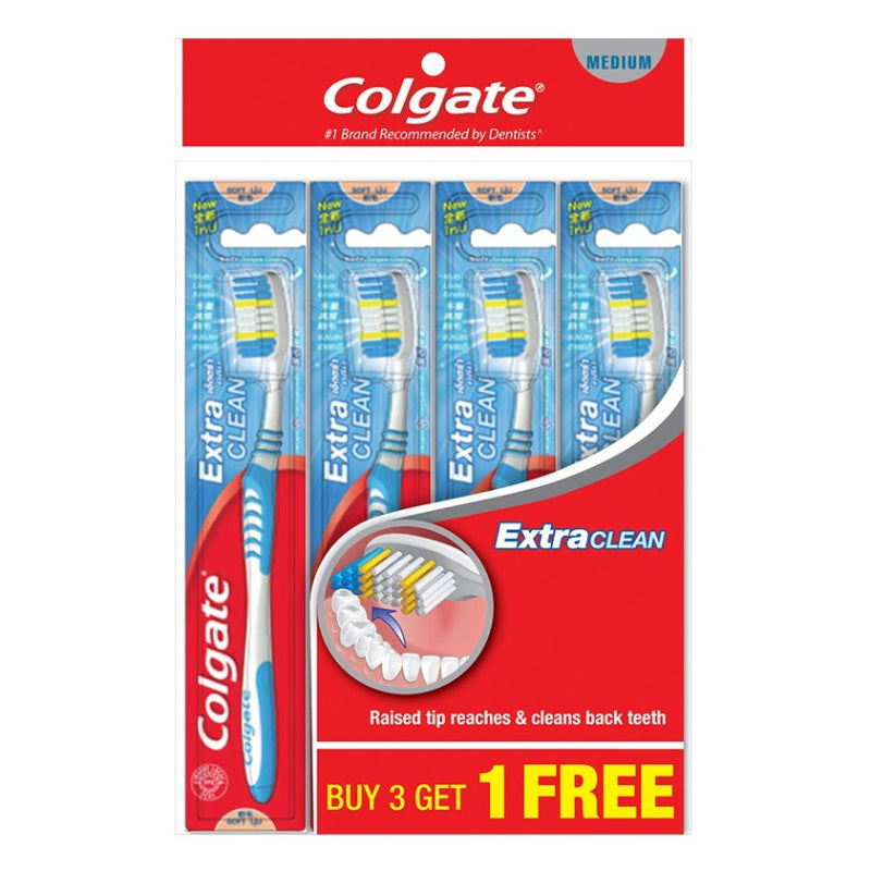 Colgate Extra Clean (Medium) Toothbrush 4s - DoctorOnCall Online Pharmacy