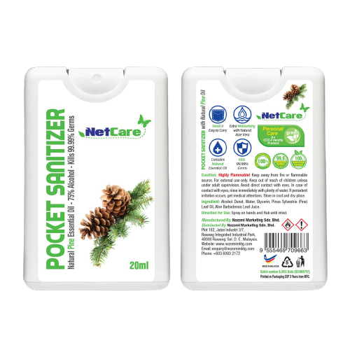 Netcare Pocket Hand Sanitizer Spray 20ml Pine - DoctorOnCall Online Pharmacy