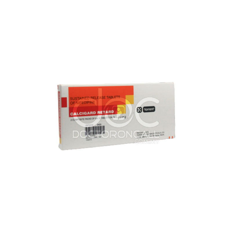 Calcigard Retard 20mg Tablet 10s (strip) - DoctorOnCall Online Pharmacy