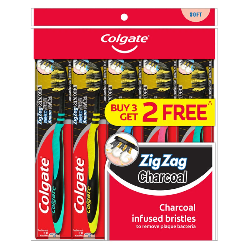 Colgate Zig Zag Charcoal (Soft) Toothbrush 5s - DoctorOnCall Online Pharmacy