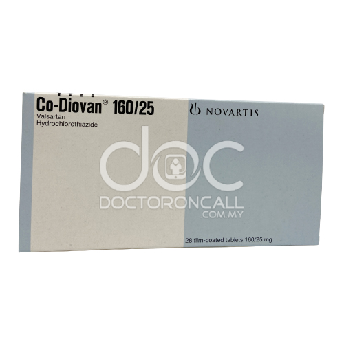 Co-Diovan 160/25mg Tablet 28s - DoctorOnCall Farmasi Online