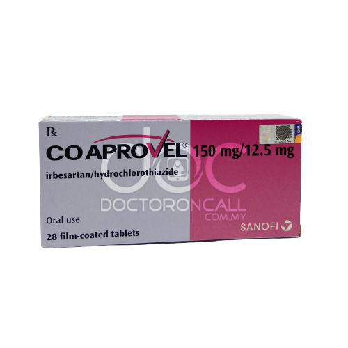 CoAprovel 150/12.5mg Tablet 14s (strip) - DoctorOnCall Farmasi Online