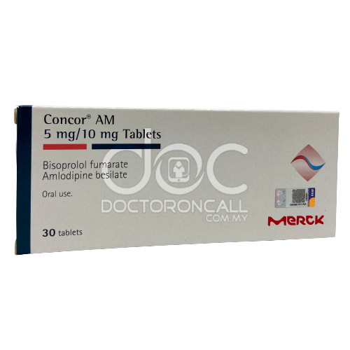 Concor Am 5/10mg Tablet 30s - DoctorOnCall Farmasi Online
