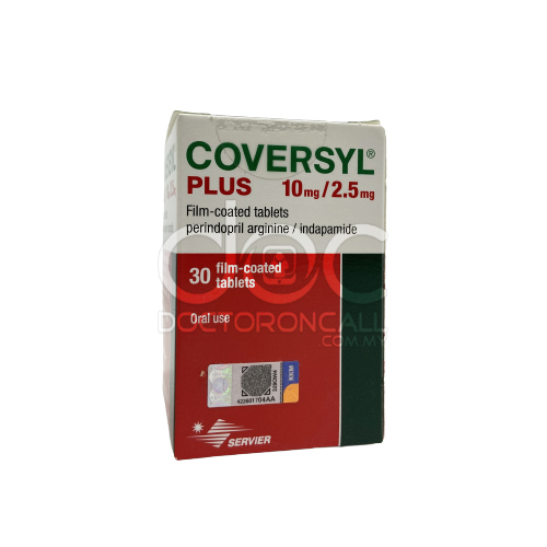 Coversyl Plus 10mg/2.5mg Tablet 30s - DoctorOnCall Farmasi Online