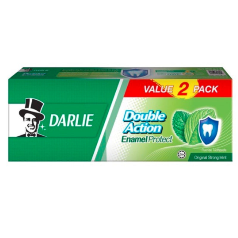 Darlie Double Action Enamel Protect Strong Mint Toothpaste 200g x2 - DoctorOnCall Farmasi Online