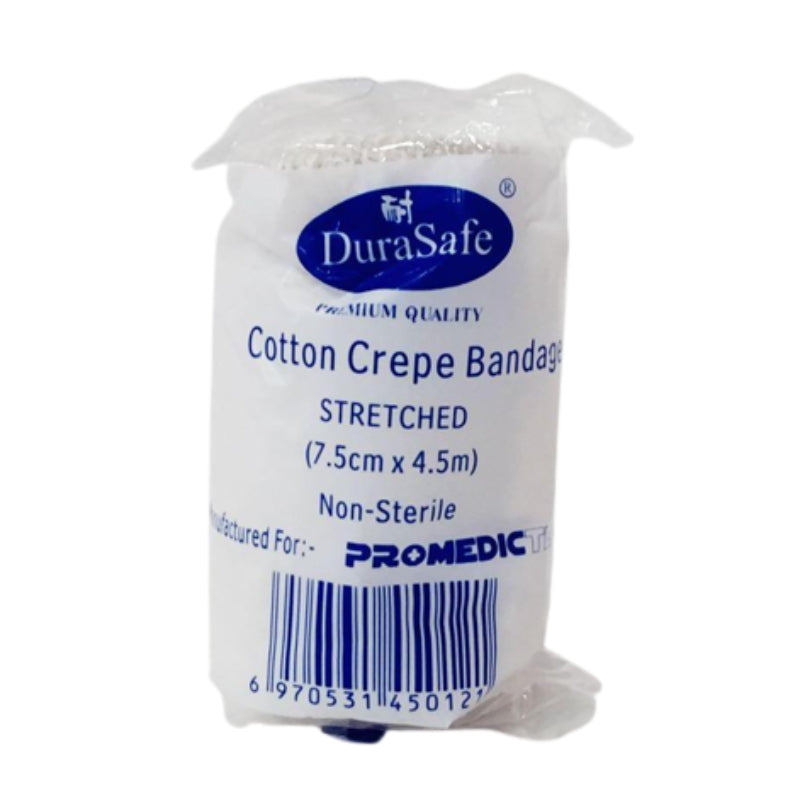 Durasafe Cotton Crepe Stretched Bandage (7.5cmx4.5m) 1s - DoctorOnCall Online Pharmacy