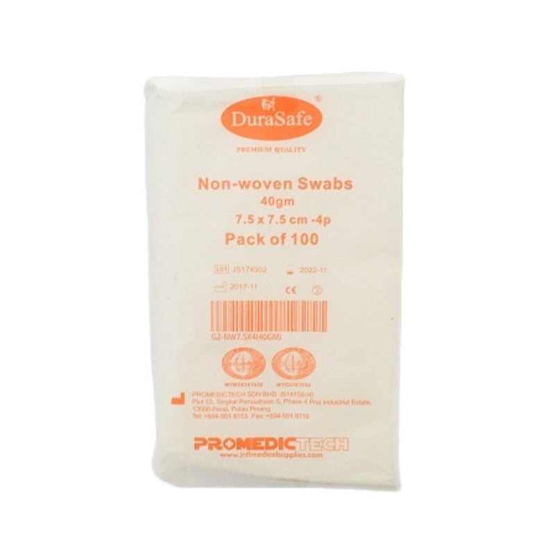 Durasafe Non Woven 4ply Gauze Swab 100s 7.5cmx7.5cm - DoctorOnCall Online Pharmacy