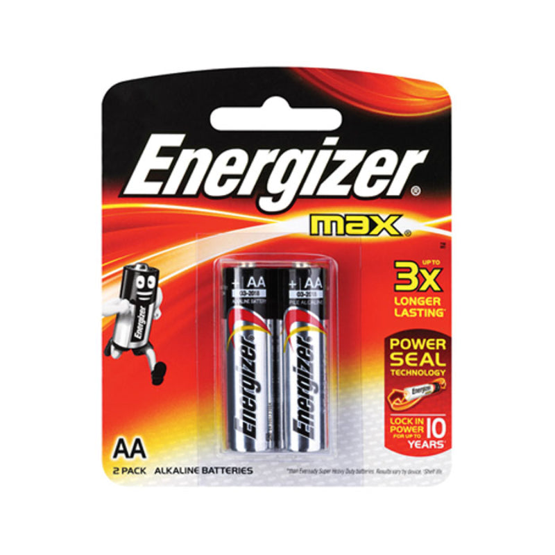 Energizer AA Max + Power Seal Alkaline Battery 2s - DoctorOnCall Farmasi Online