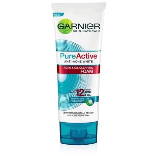 Garnier Pure Active Anti-Acne White Foam 100ml - DoctorOnCall Farmasi Online