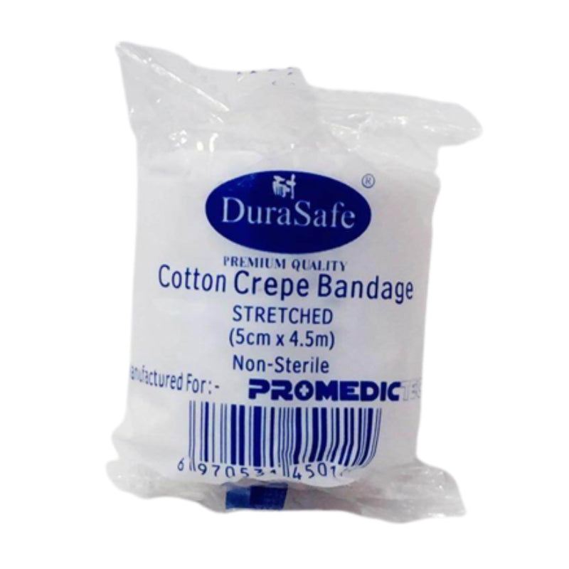 Durasafe Cotton Crepe Stretched Bandage (5cm x 4.5m) 1s - DoctorOnCall Online Pharmacy