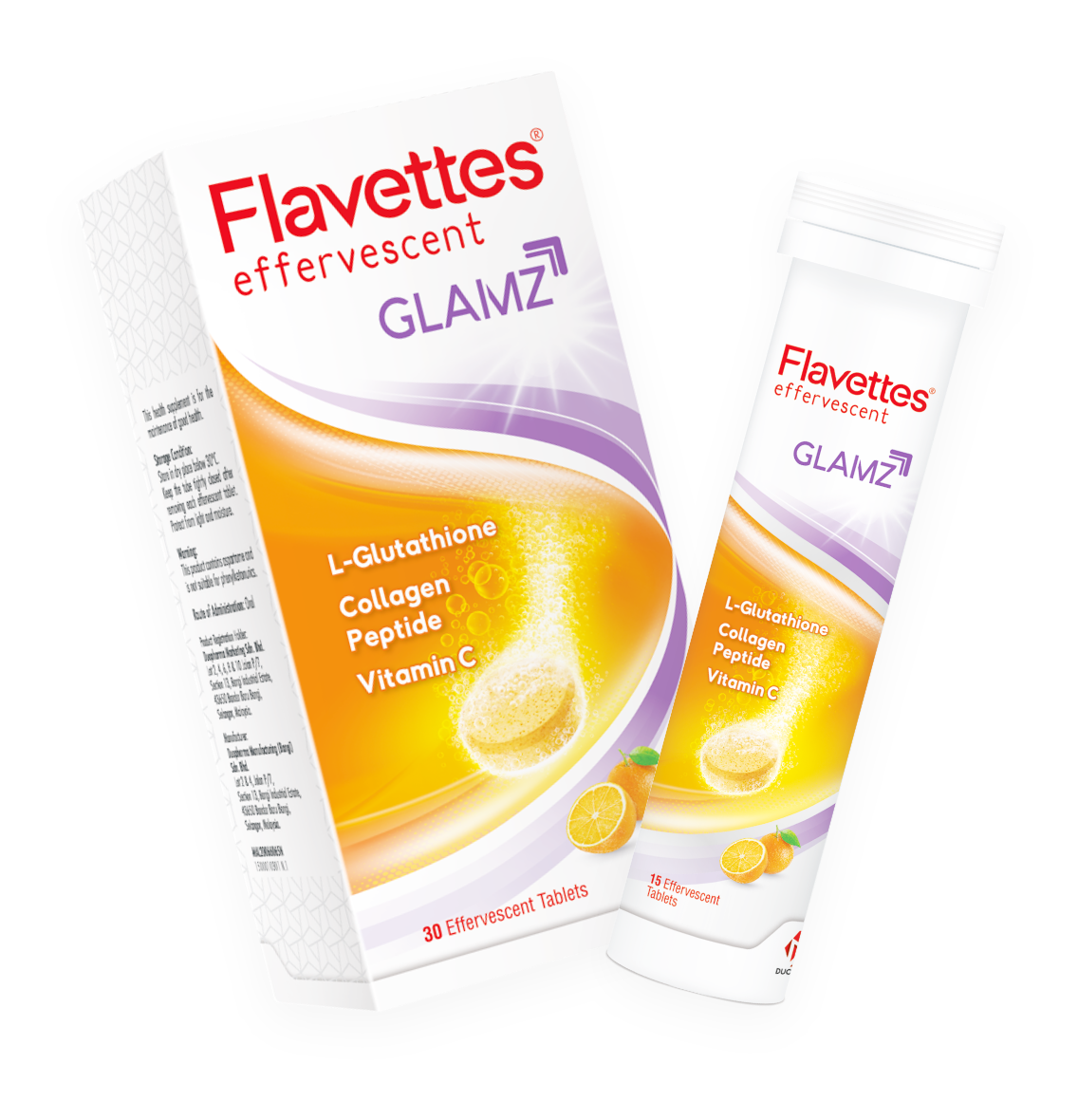 Flavettes Glamz Effervescent Tablet 30s - DoctorOnCall Farmasi Online