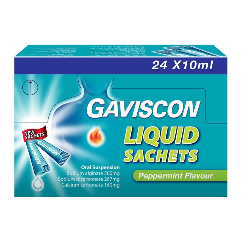Gaviscon Peppermint Liquid Sachet - 10ml x5s (Box) - DoctorOnCall Online Pharmacy