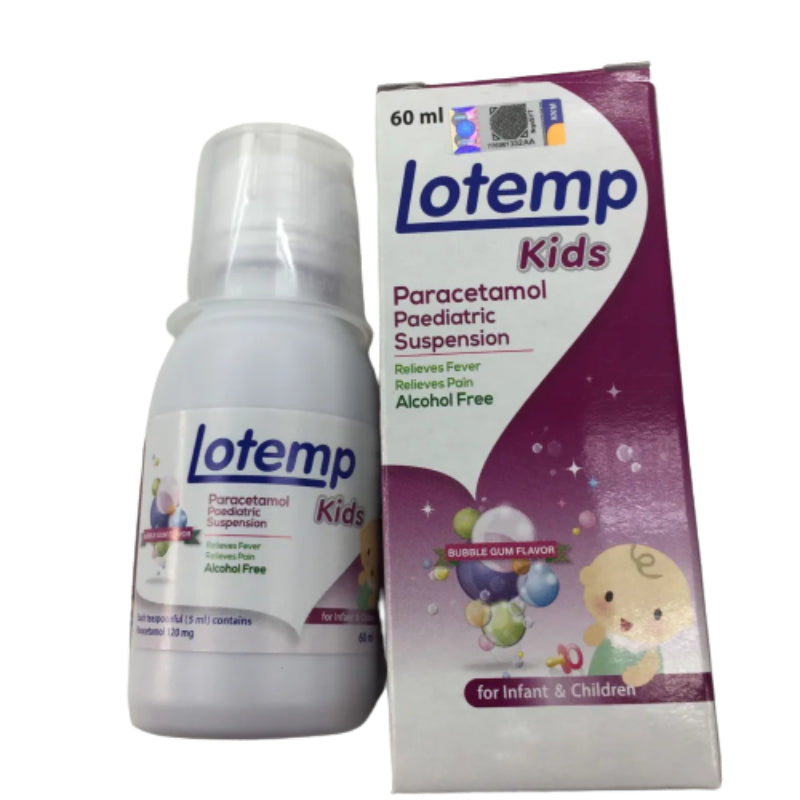 Lotemp Kids 120mg/5ml Paracetamol Suspension 60ml - DoctorOnCall Online Pharmacy