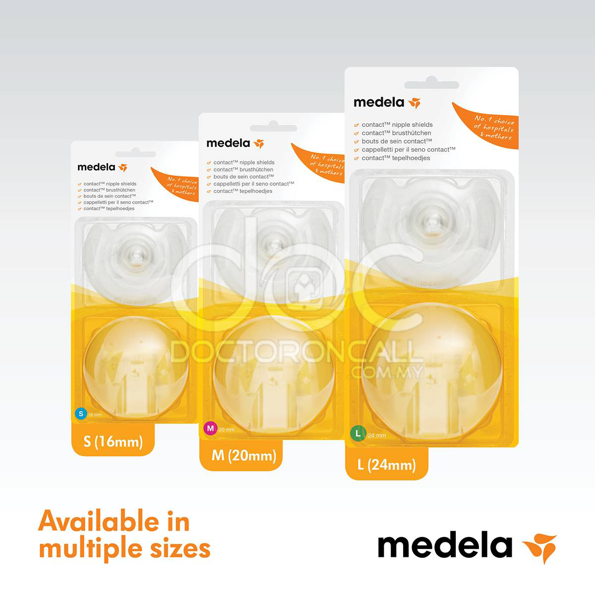 MEDELA Contact Nipple Shields and Case 16mm, 20mm, 24mm