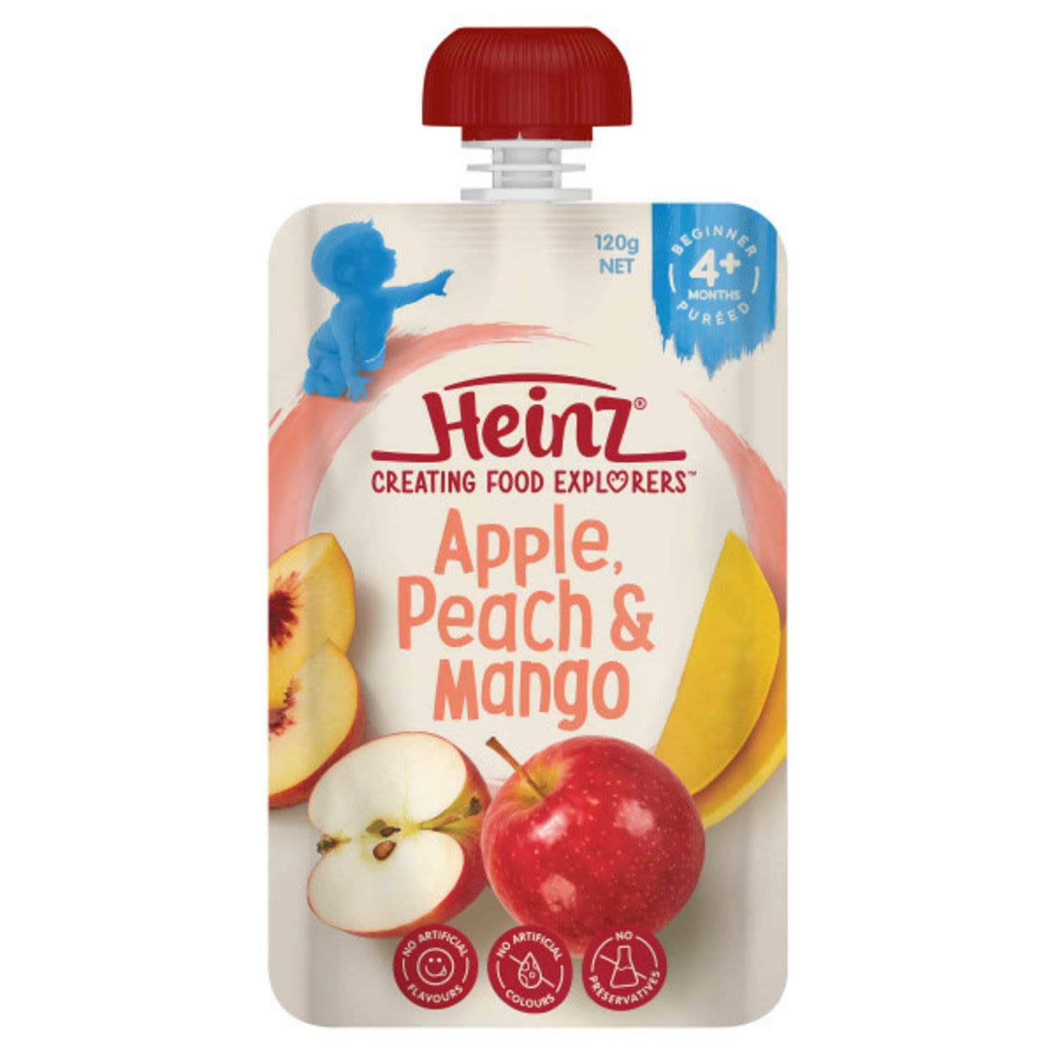 Heinz Simply Apple Peach & Mango 120g Apple + Peach + Mango - DoctorOnCall Online Pharmacy