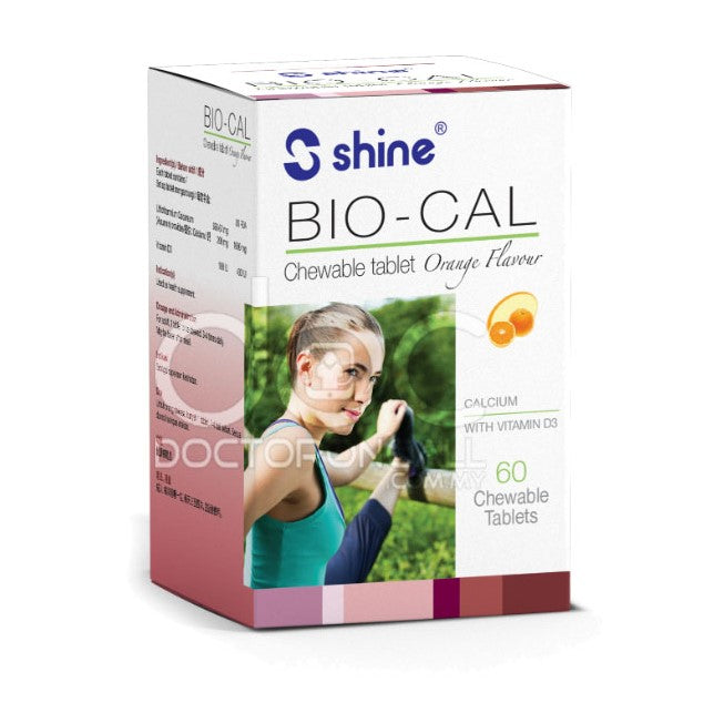 Shine Bio-Cal Natural Seaweed Calcium Chewable Tablet 60s Vanilla - DoctorOnCall Farmasi Online