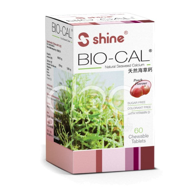 Shine Bio-Cal Natural Seaweed Calcium Chewable Tablet 60s Peach - DoctorOnCall Online Pharmacy