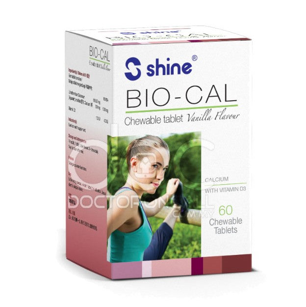 Shine Bio-Cal Natural Seaweed Calcium Chewable Tablet 60s Vanilla - DoctorOnCall Farmasi Online