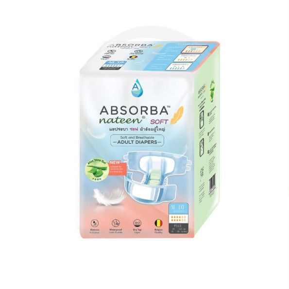 Absorba Nateen Soft Adult Diaper (M) 10s - DoctorOnCall Farmasi Online