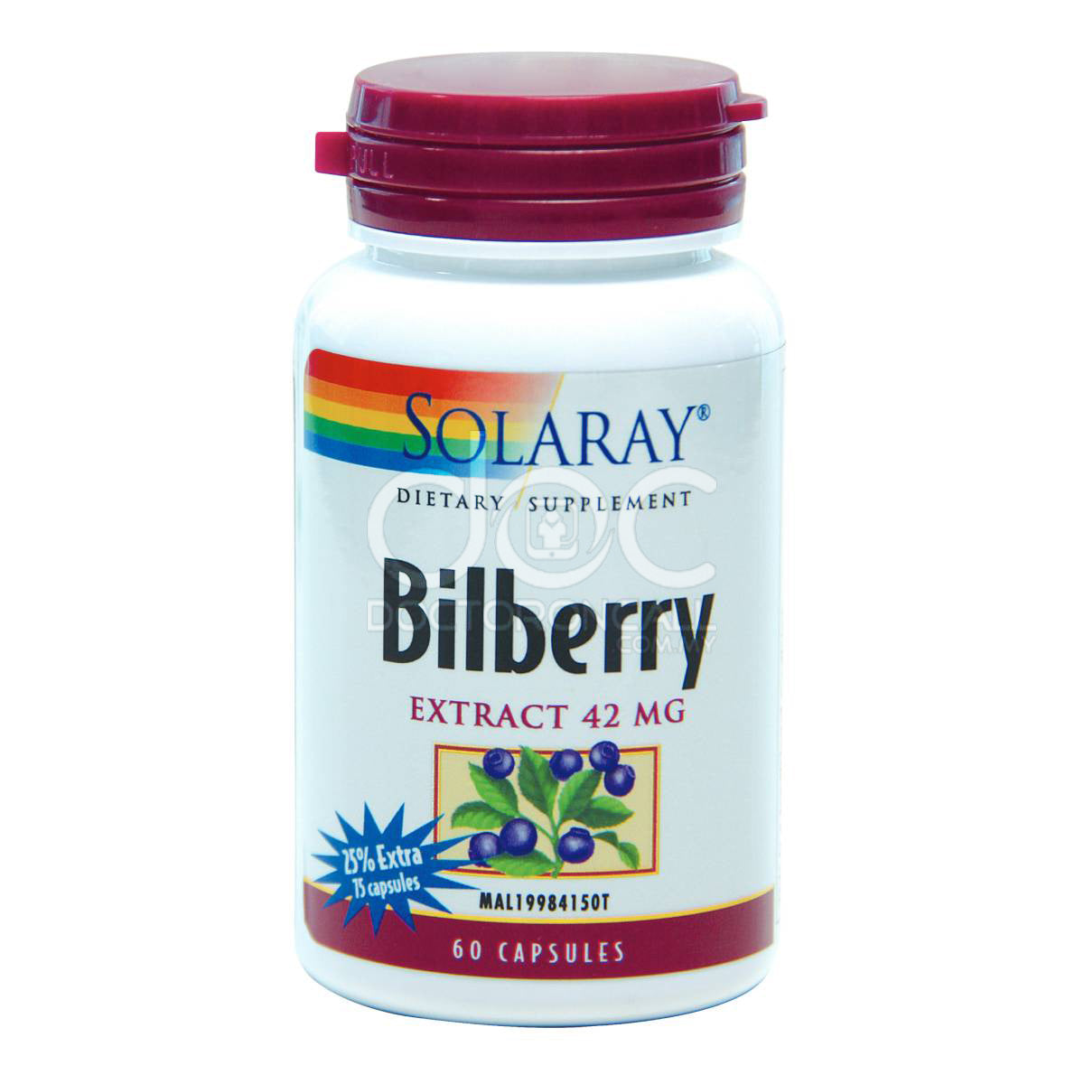 Solaray Bilberry Extract Capsule 75s x2 - DoctorOnCall Farmasi Online