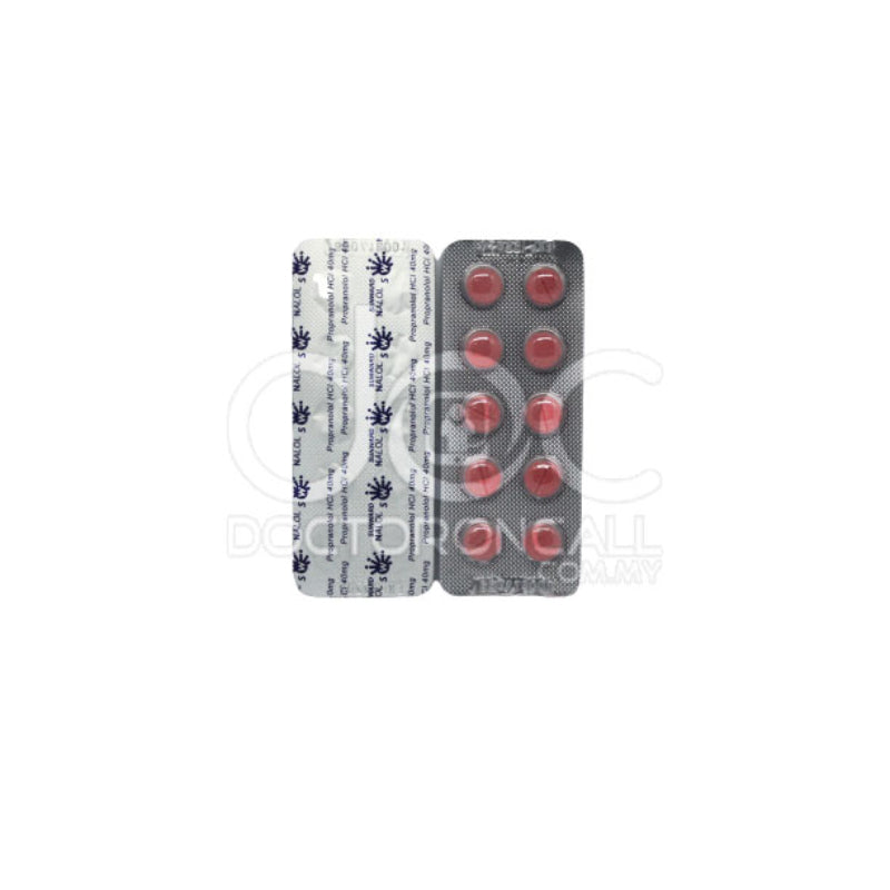 Sunward Nalol 40mg Tablet 10s (strip) - DoctorOnCall Farmasi Online