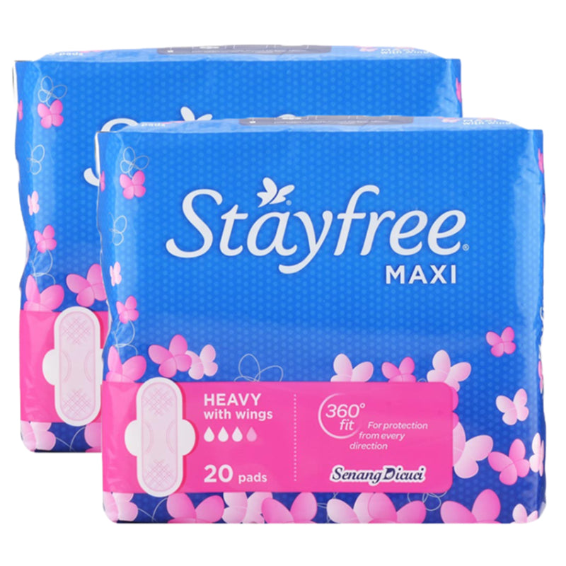 Stayfree Maxi With Wings Pads 20sx2 (Twin Pack) - DoctorOnCall Farmasi Online