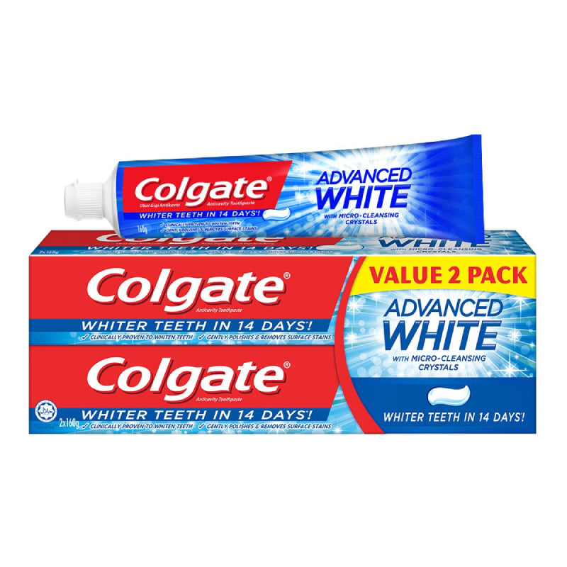 Colgate Advanced White Toothpaste 160g - DoctorOnCall Farmasi Online