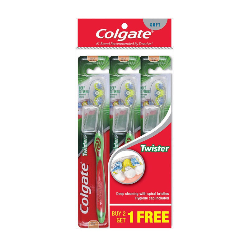 Colgate Twister (Soft) Toothbrush 3s - DoctorOnCall Farmasi Online