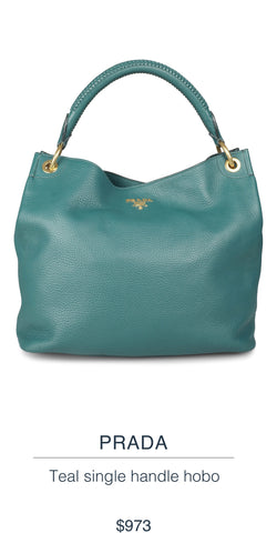 PRADA  Teal single handle hobo