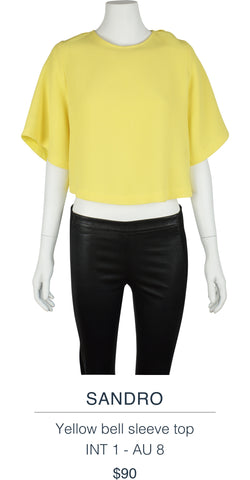 SANDRO  Yellow bell sleeve top