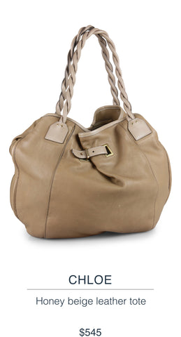 CHLOE  Honey beige leather tote