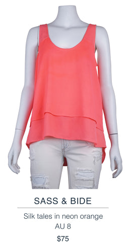 SASS & BIDE  Silk tales in neon orange