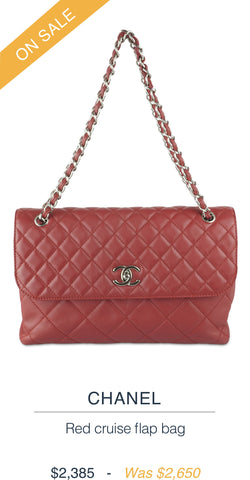 CHANEL  Red cruise flap bag