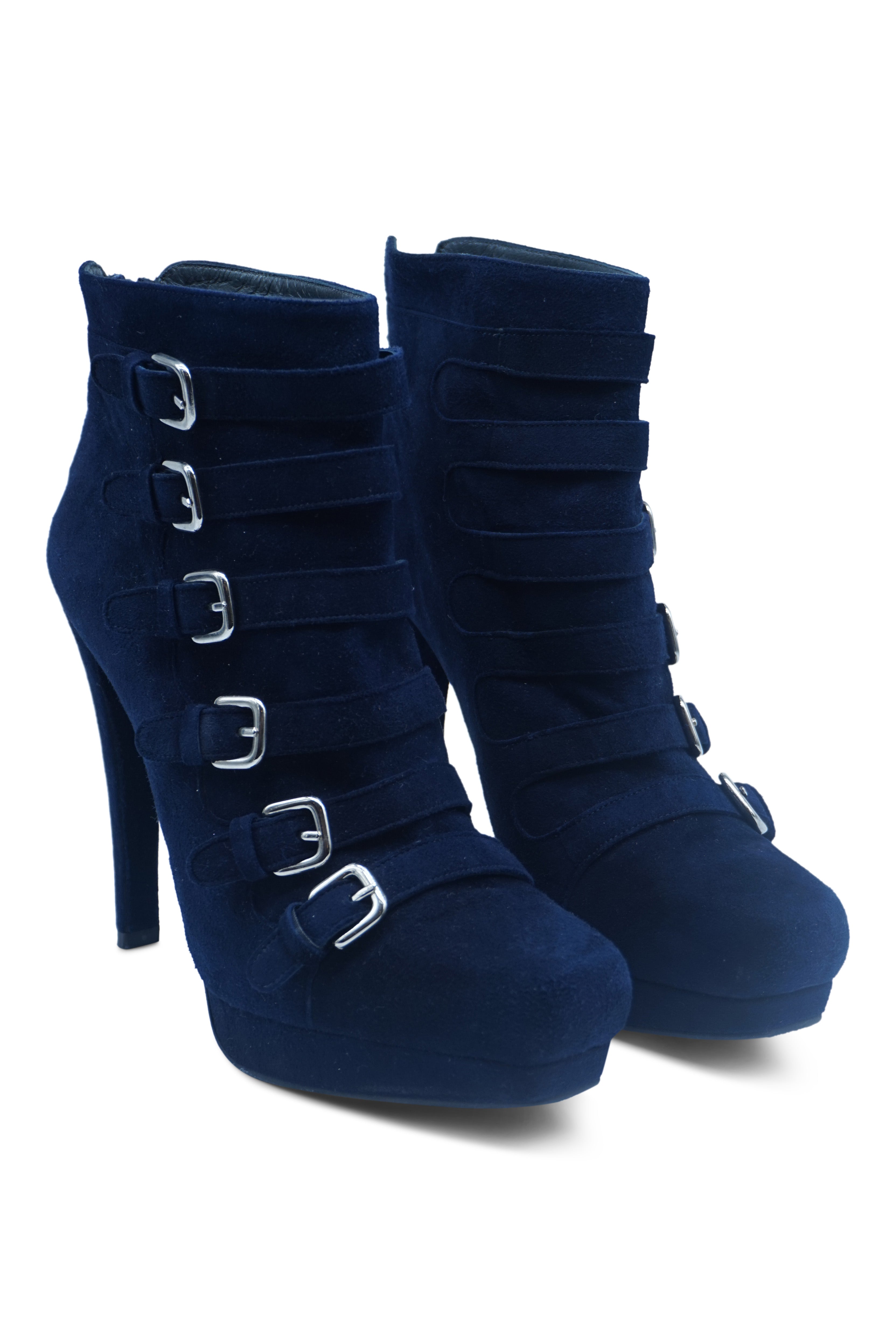 stuart weitzman blue suede boots
