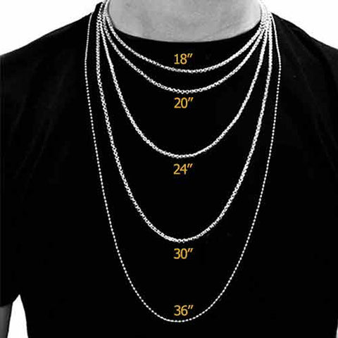 men's necklace sizes